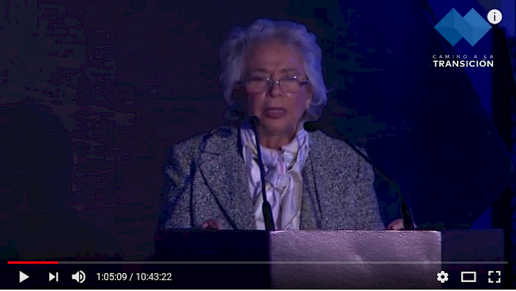 Olga Sánchez Cordero durante el Foro Forbes: Camino a la transición. Imagen tomada de Youtube.