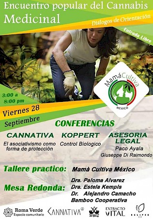 Flyer del Encuentro Popular del Cannabis Medicinal. Foto: Andrés Negrete.