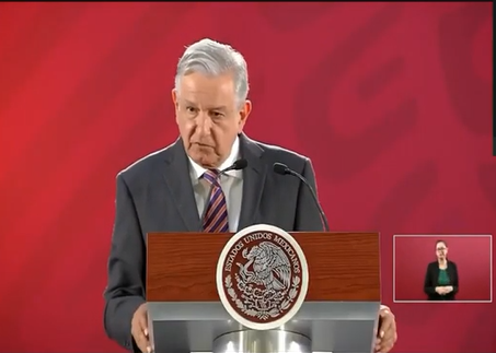 El Presidente de México durante su conferencia mañanera. Detalle de video en Youtube.