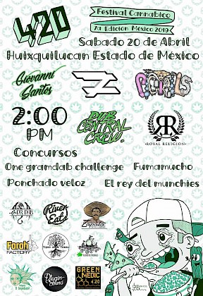 Cartel del Festival 420 en Huixquilican, EdoMex.